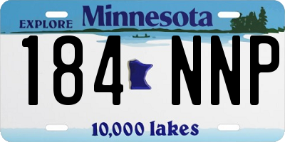 MN license plate 184NNP