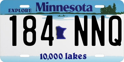 MN license plate 184NNQ