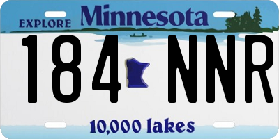 MN license plate 184NNR