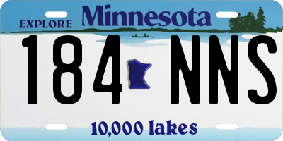 MN license plate 184NNS