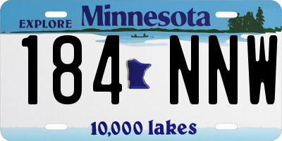 MN license plate 184NNW
