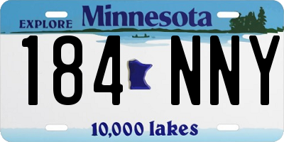 MN license plate 184NNY
