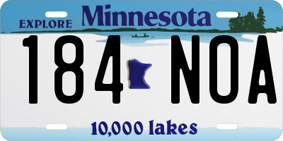 MN license plate 184NOA