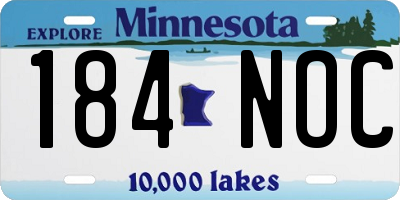 MN license plate 184NOC