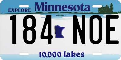 MN license plate 184NOE