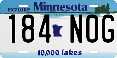 MN license plate 184NOG