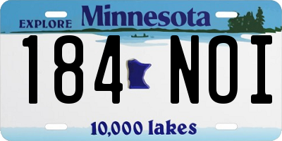 MN license plate 184NOI