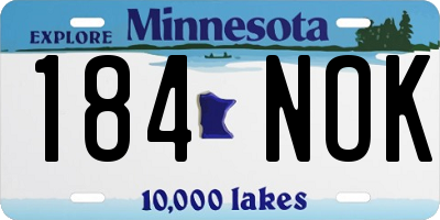 MN license plate 184NOK