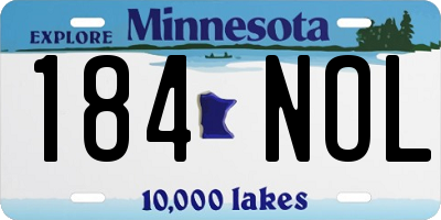 MN license plate 184NOL