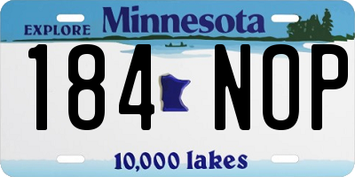 MN license plate 184NOP
