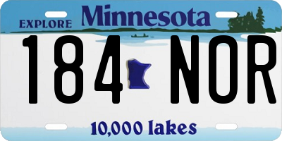 MN license plate 184NOR