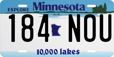 MN license plate 184NOU
