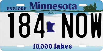 MN license plate 184NOW