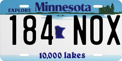 MN license plate 184NOX