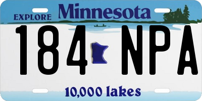 MN license plate 184NPA