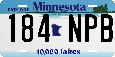 MN license plate 184NPB