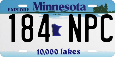 MN license plate 184NPC