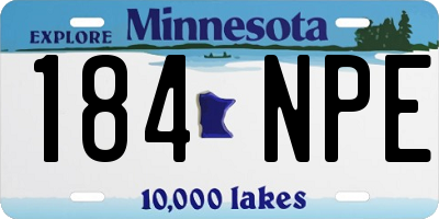 MN license plate 184NPE