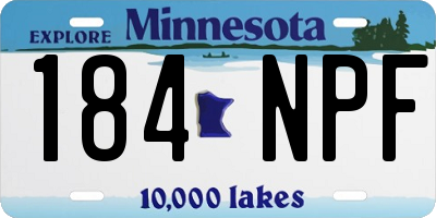 MN license plate 184NPF