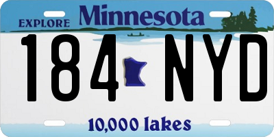 MN license plate 184NYD