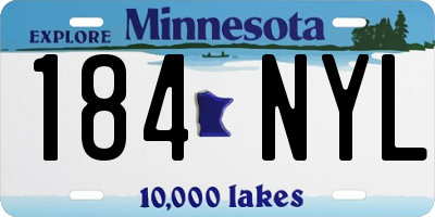 MN license plate 184NYL