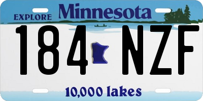 MN license plate 184NZF