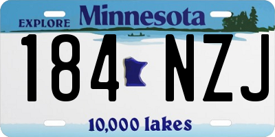 MN license plate 184NZJ