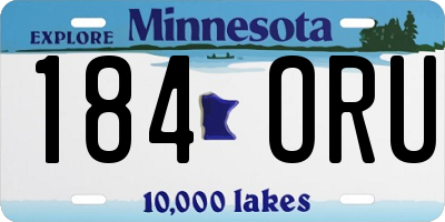 MN license plate 184ORU