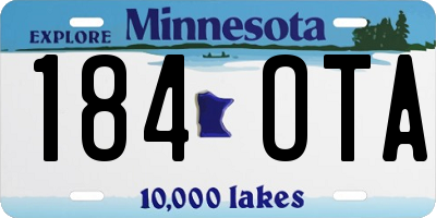 MN license plate 184OTA