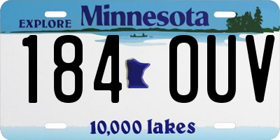 MN license plate 184OUV