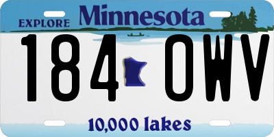 MN license plate 184OWV