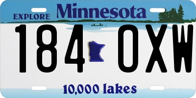 MN license plate 184OXW