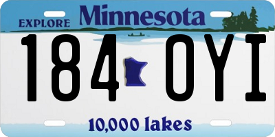 MN license plate 184OYI