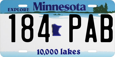 MN license plate 184PAB
