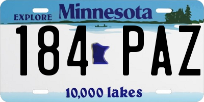 MN license plate 184PAZ