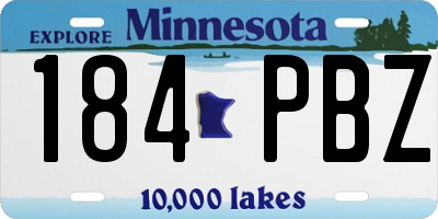 MN license plate 184PBZ