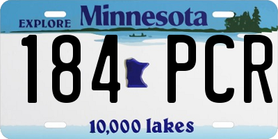MN license plate 184PCR
