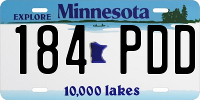 MN license plate 184PDD