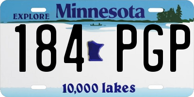 MN license plate 184PGP