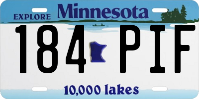 MN license plate 184PIF