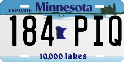 MN license plate 184PIQ