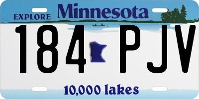 MN license plate 184PJV