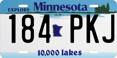 MN license plate 184PKJ