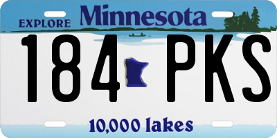 MN license plate 184PKS
