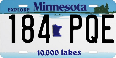 MN license plate 184PQE