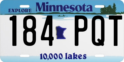 MN license plate 184PQT