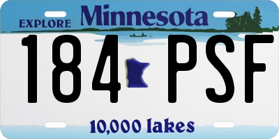 MN license plate 184PSF