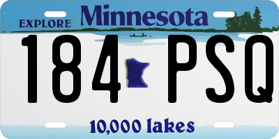 MN license plate 184PSQ