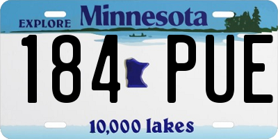 MN license plate 184PUE