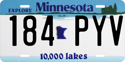 MN license plate 184PYV